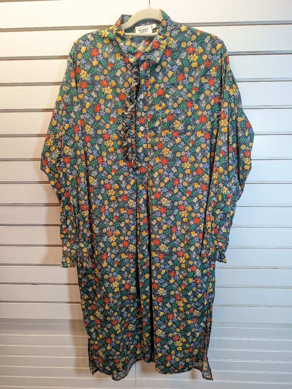 Sleepy Jones Cornett Gown in Liberty Fabric Edenham Floral Navy Size M EUC - Picture 3 of 12